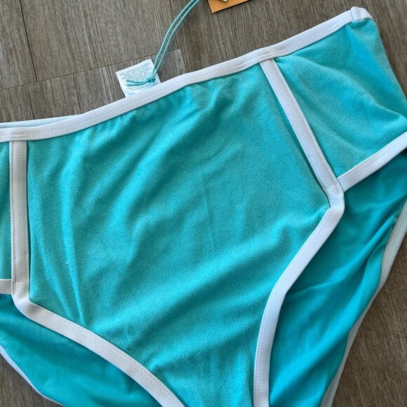 Womens Kona Sol NWT Blue Bikini High Waist Bottom - L - Picture 2 of 5